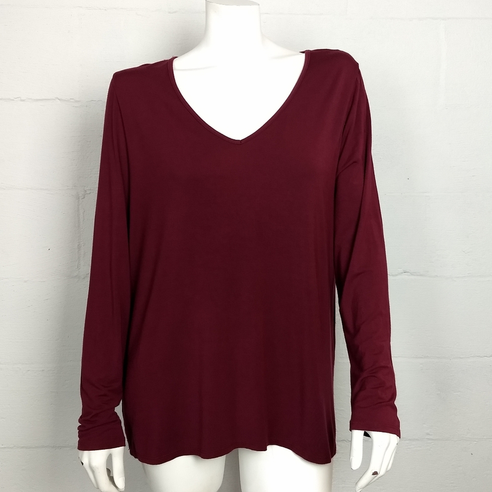BKE Red V-Neck Top
